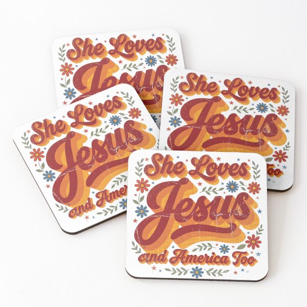 Item preview, She Loves Jesus and America Too, Retro Groovy PNG, Patriotic Christian Sublimation, 4th of July Faith Shirt, Vintage America PNG designed and sold by lemonpoo8.