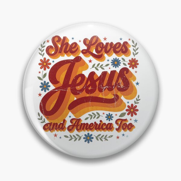 Item preview, She Loves Jesus and America Too, Retro Groovy PNG, Patriotic Christian Sublimation, 4th of July Faith Shirt, Vintage America PNG designed and sold by lemonpoo8.