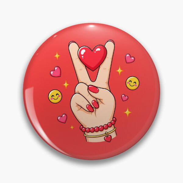 Item preview, Hand Peace Sign Holding Red Heart designed and sold by ArtMassive.