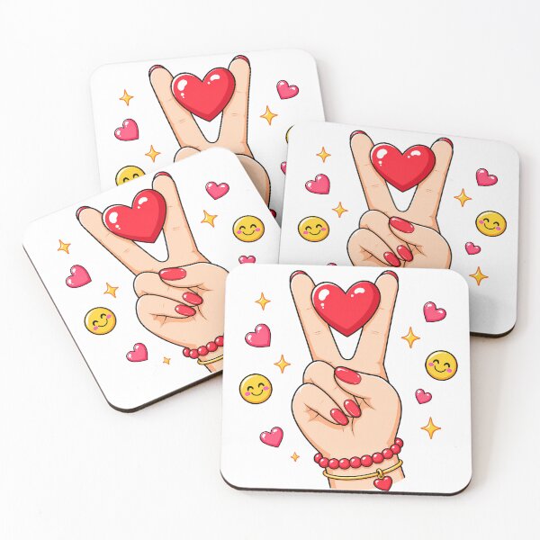 Item preview, Hand Peace Sign Holding Red Heart designed and sold by ArtMassive.
