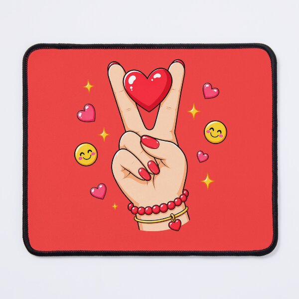 Item preview, Hand Peace Sign Holding Red Heart designed and sold by ArtMassive.