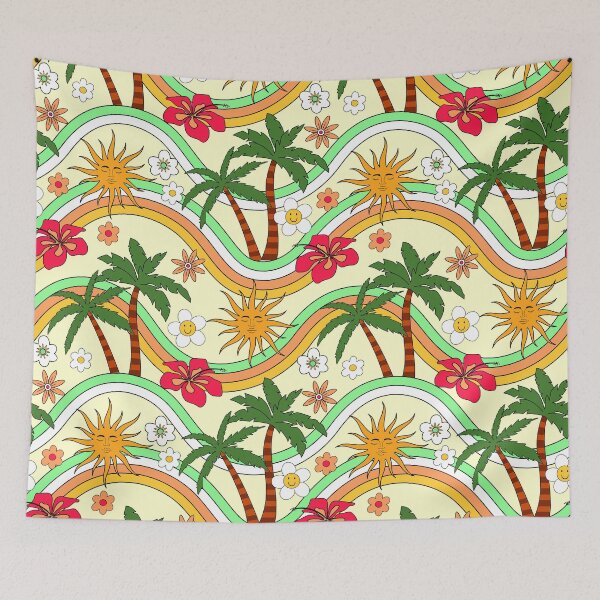 Item preview, Summer Vibes Palm Trees, Sun, And Flower Pattern designed and sold by DEC02.