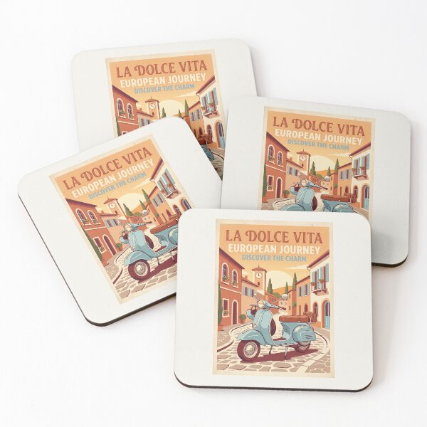 Item preview, Vintage European Scooter Travel Poster Retro Lifestyle Art designed and sold by RetroRewind Studio.