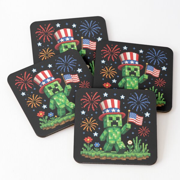Item preview, Funny Creeper Gamer Pixel Patriotic designed and sold by misslouve23.