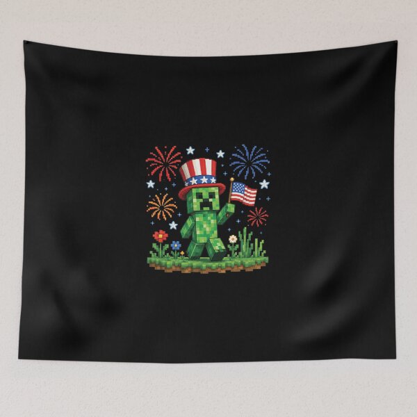 Item preview, Funny Creeper Gamer Pixel Patriotic designed and sold by misslouve23.