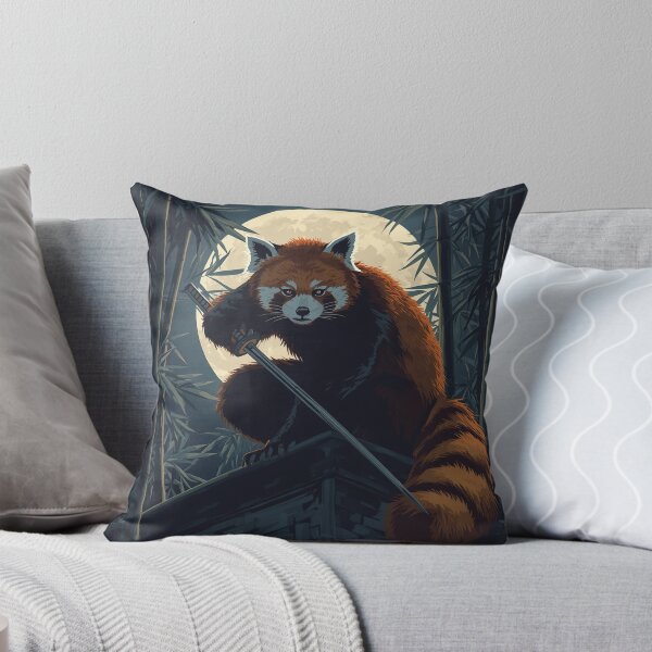 Item preview, Red Panda Ninja Shadow — Japanese Warrior Art Print designed and sold by Tokyo Neo Noir Collective .