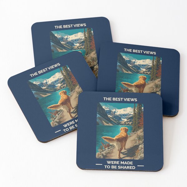 Item preview, Golden Retriever Mountain Lake Hiking Trail View designed and sold by HomeFarmPress.