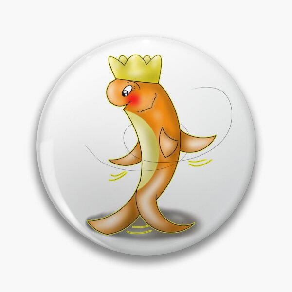 Item preview, Cute Dancing Kawaii Orange Fish With Crown designed and sold by BalRaju-Doodles.