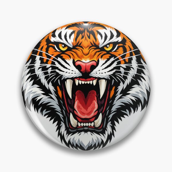 Item preview, Roaring Tiger Sticker – Fierce Wild Tiger Head Vinyl Decal Animal Art designed and sold by Kanvasly.