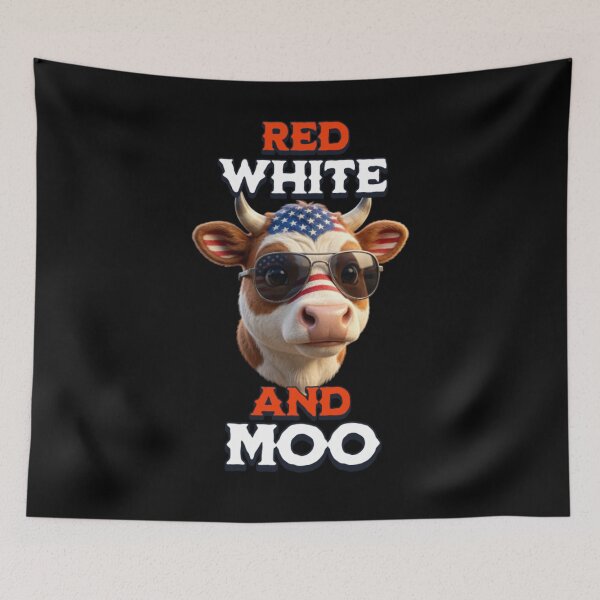 Item preview, Red White and Moo 4th of July  designed and sold by TheEndDesign.