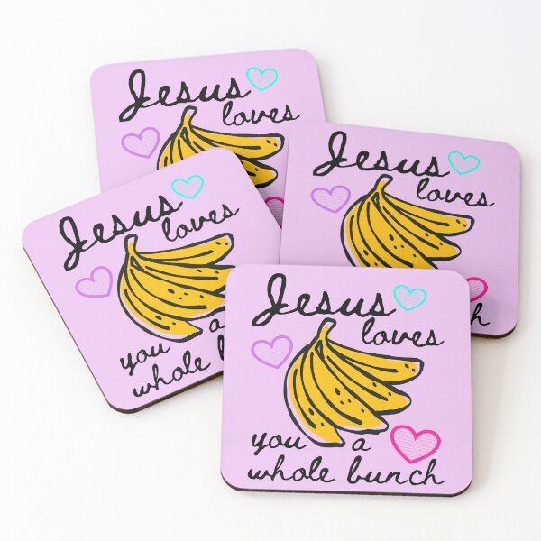 Item preview, Jesus Loves You a Whole Bunch, Bananas and Stripe Heart, Bananas About You, Gods Love, Child of God, Christian Faith designed and sold by Forevermore.