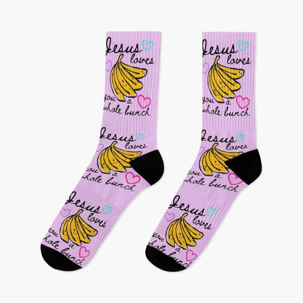 Item preview, Jesus Loves You a Whole Bunch, Bananas and Stripe Heart, Bananas About You, Gods Love, Child of God, Christian Faith designed and sold by Forevermore.