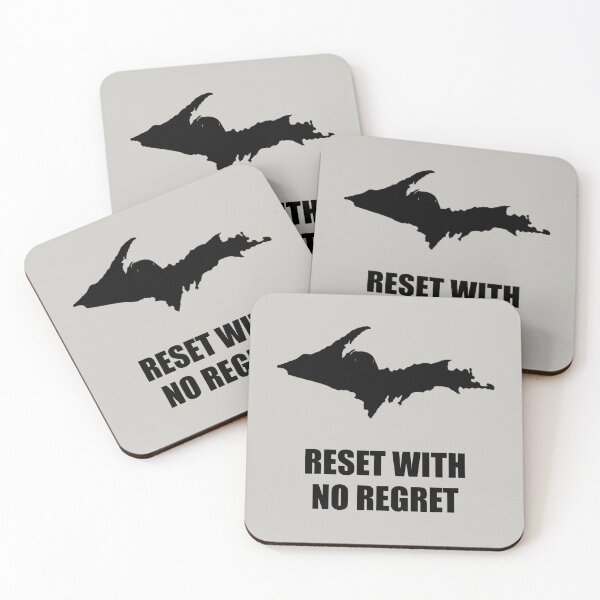 Item preview, Reset With No Regret (black ink version) - Let A Trip To The UP Cure Life's Ills designed and sold by 2BrokeYoopers.