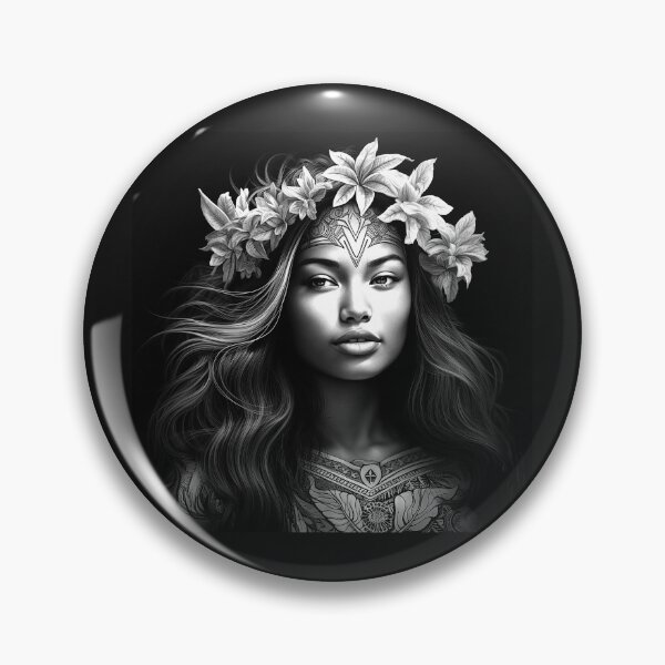 Item preview, Black and White Flower Crown Woman Portrait Fantasy Art designed and sold by inkoutninja.