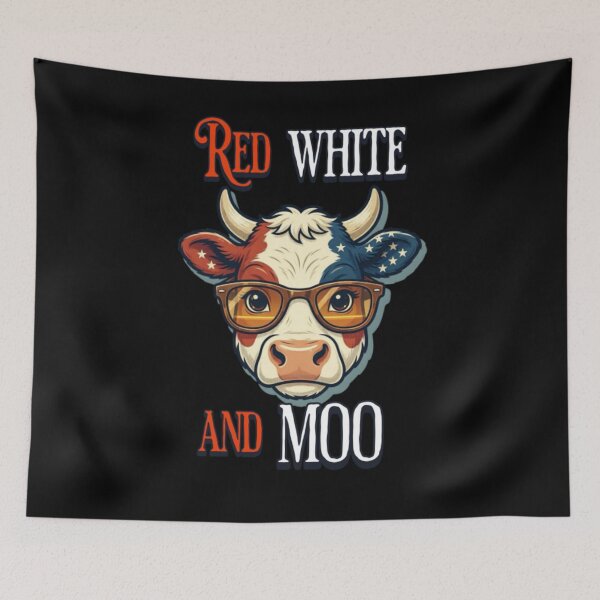 Item preview, Red White and Moo 4th of July  designed and sold by TheEndDesign.