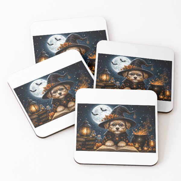 Item preview, Cute Witch Dog Halloween | Magical Puppy Wizard Aesthetic designed and sold by PoojaArtLab.