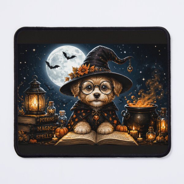 Item preview, Cute Witch Dog Halloween | Magical Puppy Wizard Aesthetic designed and sold by PoojaArtLab.