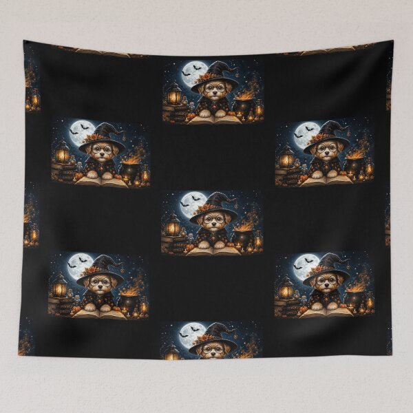 Item preview, Cute Witch Dog Halloween | Magical Puppy Wizard Aesthetic designed and sold by PoojaArtLab.