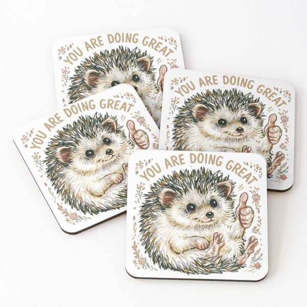 Item preview, You Are Doing Great Hedgehog Mental Health Crayon Doodle designed and sold by auxincaftan0o.