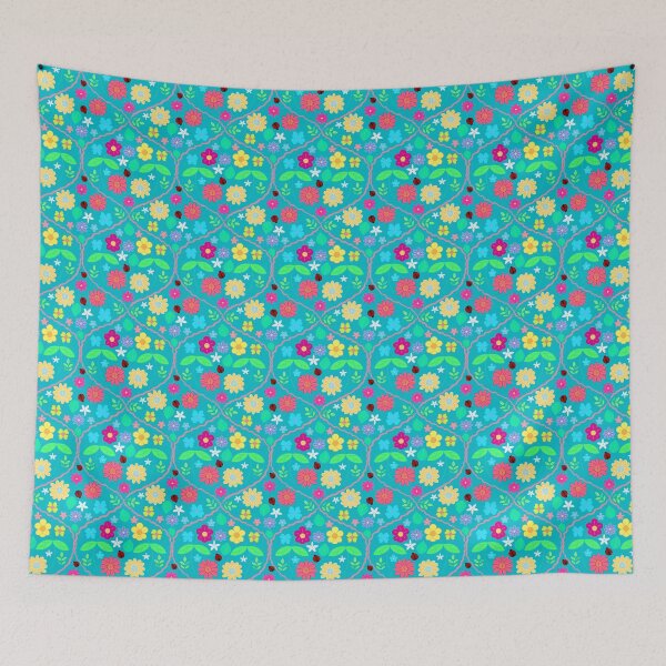 Item preview, Flowers and ladybugs pattern designed and sold by Brushes with Nature.