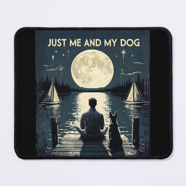 Item preview, Just Me And My Dog Moon Lake Dock Silhouette designed and sold by Flirt-Teez.