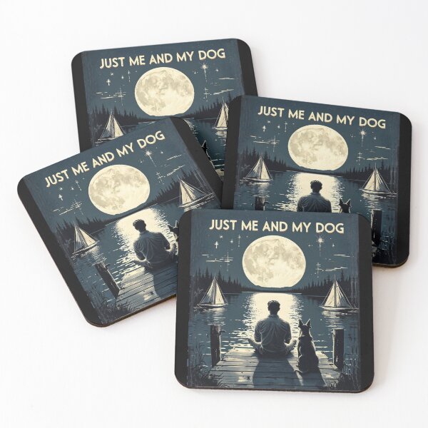 Item preview, Just Me And My Dog Moon Lake Dock Silhouette designed and sold by Flirt-Teez.
