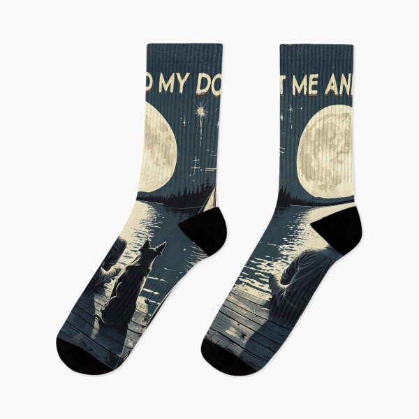 Item preview, Just Me And My Dog Moon Lake Dock Silhouette designed and sold by Flirt-Teez.