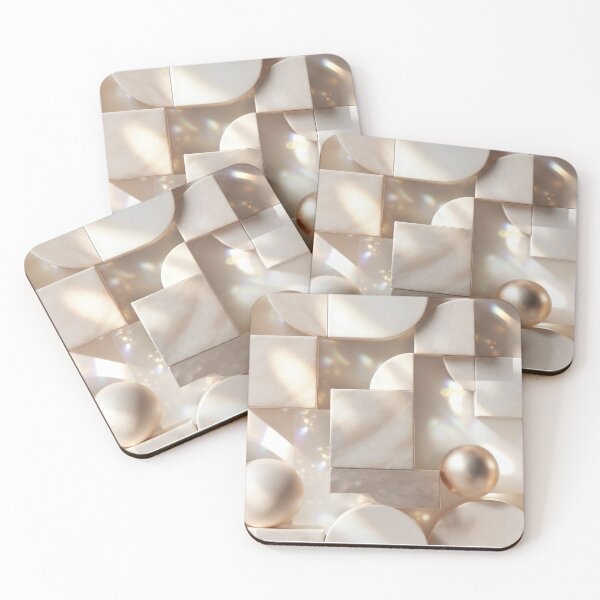 Item preview, Pearlescent Spheres and Metallic Cubes Collage designed and sold by IntelliMindDesigns.