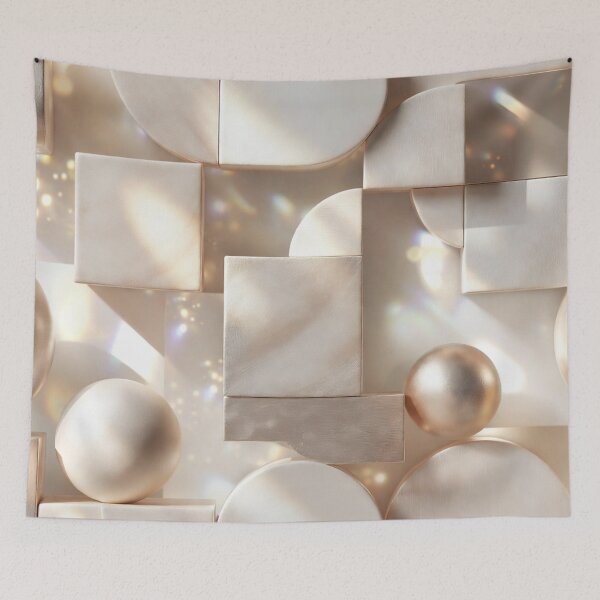 Item preview, Pearlescent Spheres and Metallic Cubes Collage designed and sold by IntelliMindDesigns.