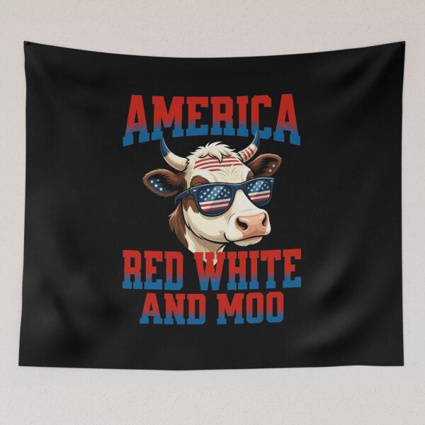 Item preview, Red White and Moo 4th of July  designed and sold by TheEndDesign.