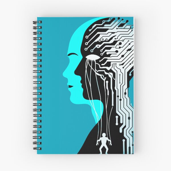 Item preview, The Algorithmic Shadow Human AI Fear Concept designed and sold by xmoudx.