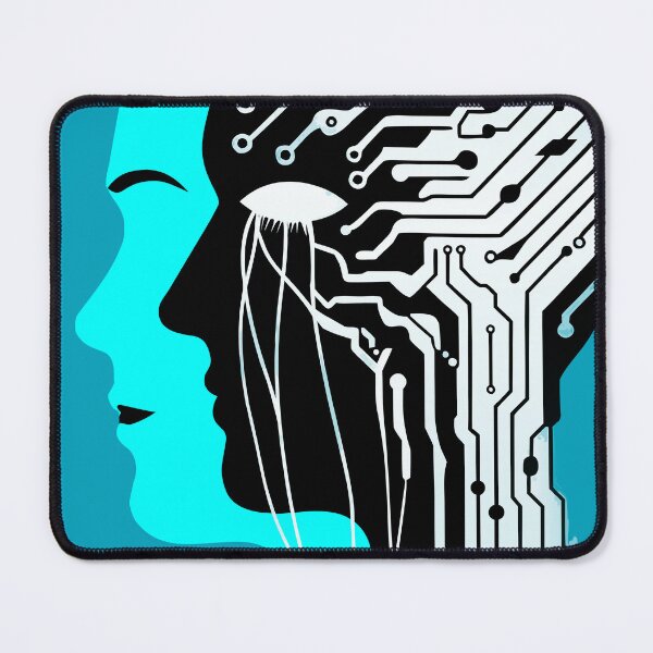 Item preview, The Algorithmic Shadow Human AI Fear Concept designed and sold by xmoudx.