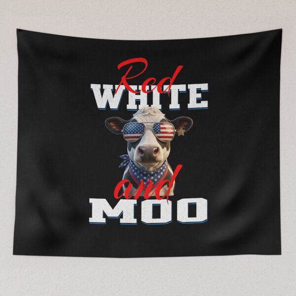 Item preview, Red White and Moo 4th of July  designed and sold by TheEndDesign.