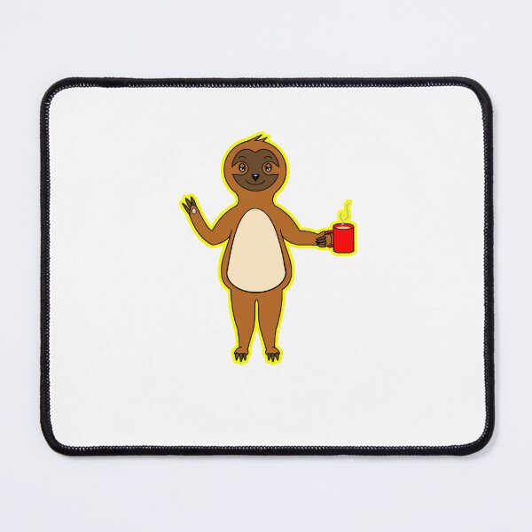 Item preview, Cute Friendly Kawaii Sloth Waving With Coffee designed and sold by BalRaju-Doodles.