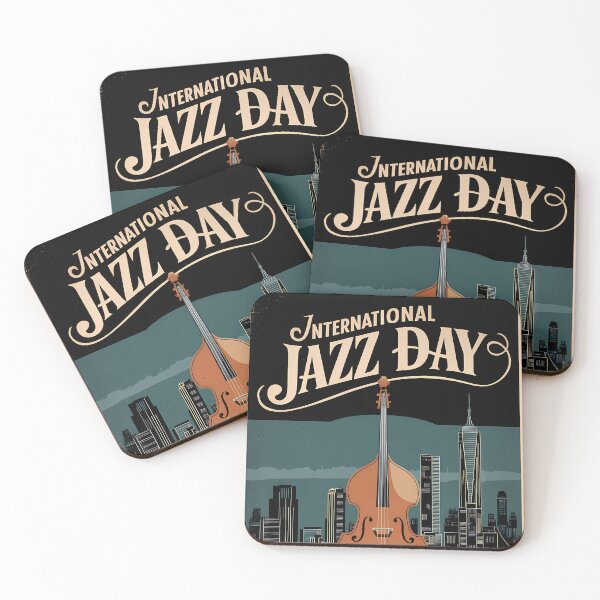 Item preview, Double Bass and Urban Harmony - International Jazz Day designed and sold by Art-Arcade6.