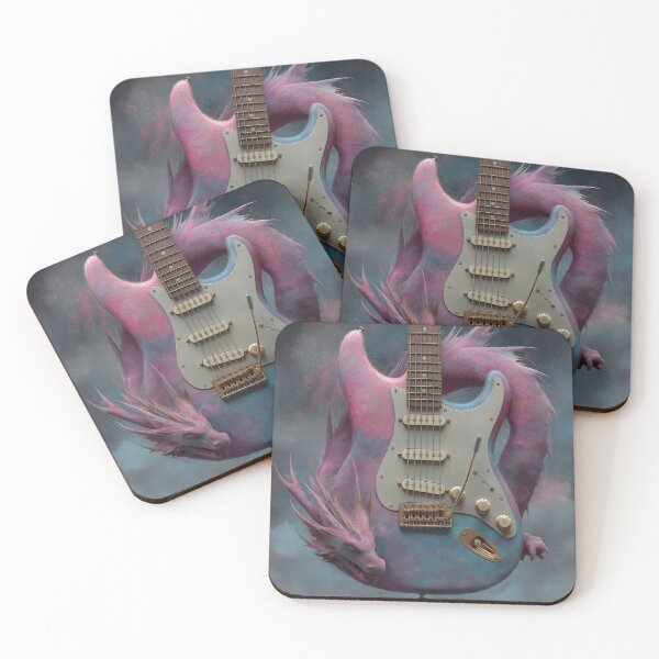 Item preview,  Guitar Dragon Space Art — Bold Fantasy Music Print designed and sold by CosmicRockArt.