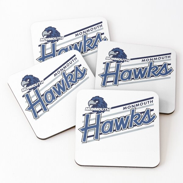Item preview, Monmouth Hawks Retro Performer White Officially Licensed T-Shirt designed and sold by JJLetterDesigns.