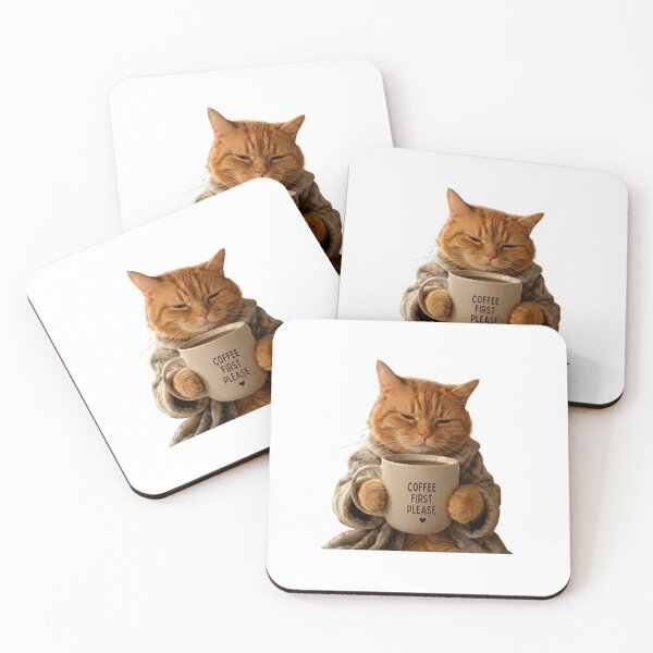 Item preview, Cute Coffee Cat Sticker designed and sold by ModernMoodCo.