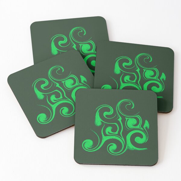 Item preview, Emerald Liquid Marble and Neon Green Scrolls Pattern designed and sold by CaramelCo.