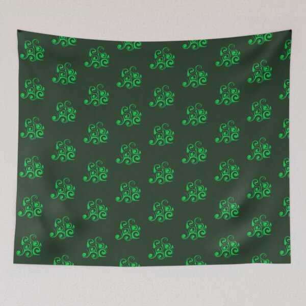 Item preview, Emerald Liquid Marble and Neon Green Scrolls Pattern designed and sold by CaramelCo.