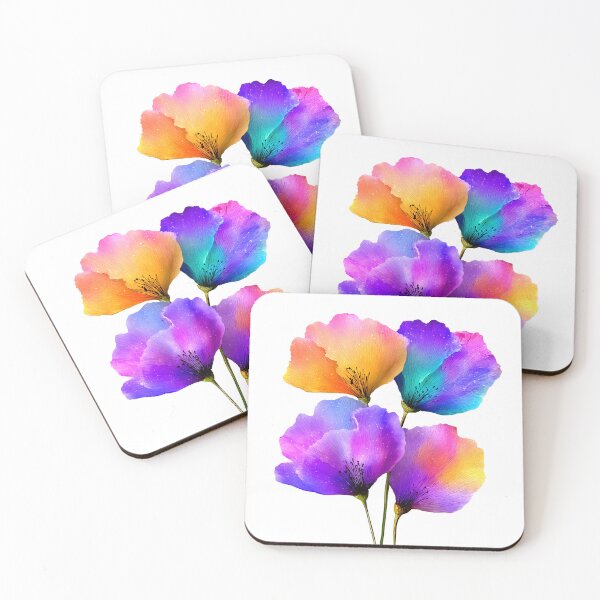Item preview, Vibrant Rainbow Watercolor Botanical Flowers designed and sold by colorful-white.