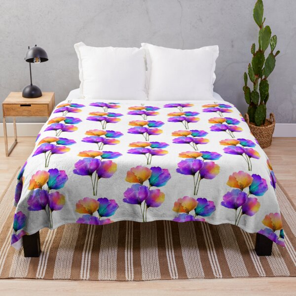 Item preview, Vibrant Rainbow Watercolor Botanical Flowers designed and sold by colorful-white.