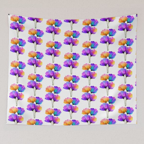 Item preview, Vibrant Rainbow Watercolor Botanical Flowers designed and sold by colorful-white.