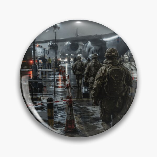 Item preview, Rain-Soaked Military Airfield Cargo Plane | Cinematic Modern Warfare Aviation Art designed and sold by Element Horizon Studio.