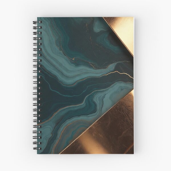 Item preview, Teal Marble and Copper Gold Geometric Strips designed and sold by IntelliMindDesigns.