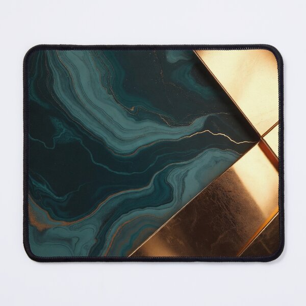 Item preview, Teal Marble and Copper Gold Geometric Strips designed and sold by IntelliMindDesigns.