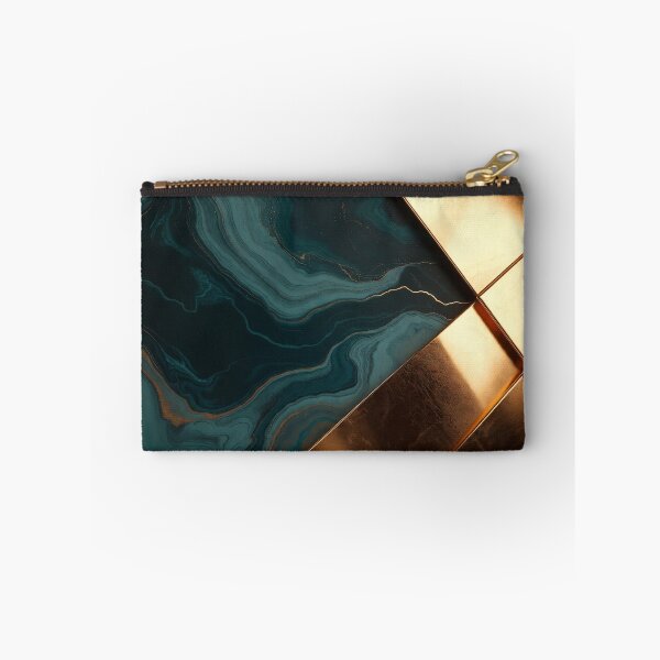 Item preview, Teal Marble and Copper Gold Geometric Strips designed and sold by IntelliMindDesigns.