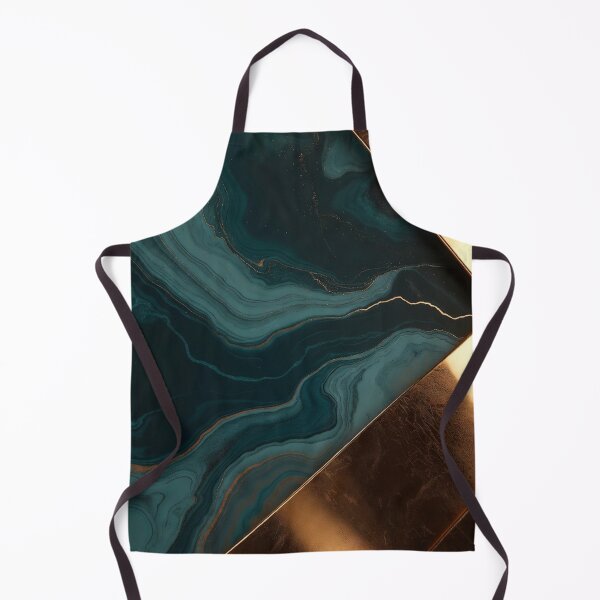 Item preview, Teal Marble and Copper Gold Geometric Strips designed and sold by IntelliMindDesigns.