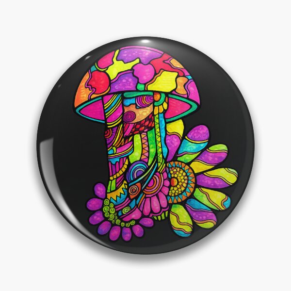 Item preview, Original Hand Drawn Psychedelic Mushroom Art | Colorful Zentangle Mushroom Illustration | Vibrant Fantasy Nature Design designed and sold by Ashes to Artistry.