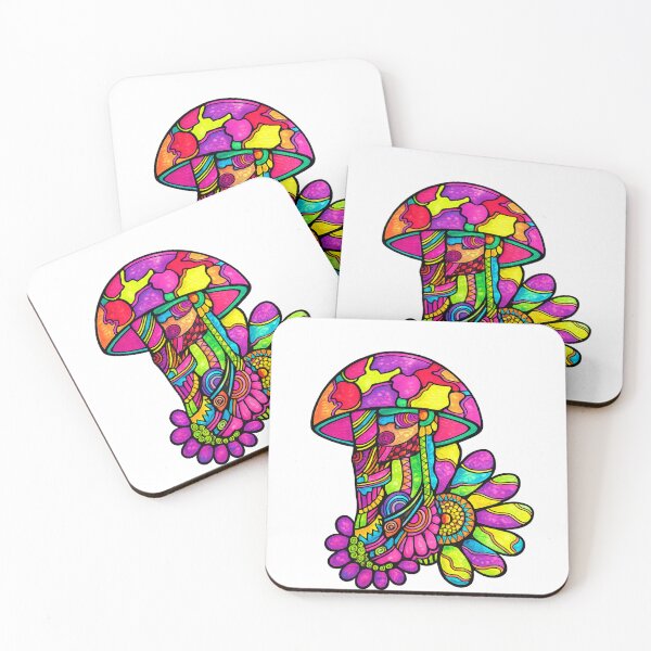 Item preview, Original Hand Drawn Psychedelic Mushroom Art | Colorful Zentangle Mushroom Illustration | Vibrant Fantasy Nature Design designed and sold by Ashes to Artistry.